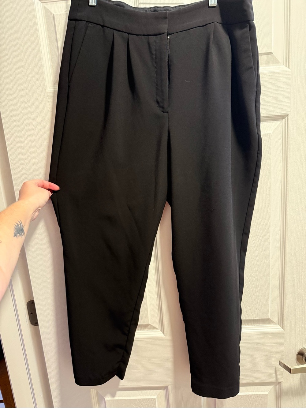 Express pleated waist ankle Trousers